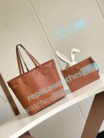  Best Replica L---V Neverfull Inside Out Brown Handbag Reversible Design